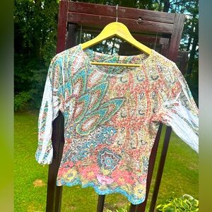 Y2K Cactus Rhinestone Top